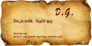 Dojcsák György névjegykártya