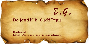 Dojcsák György névjegykártya