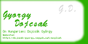 gyorgy dojcsak business card